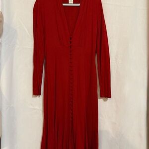 Karen Alexander P/S Long Sleeve Button Down Dress w/Full Skirt